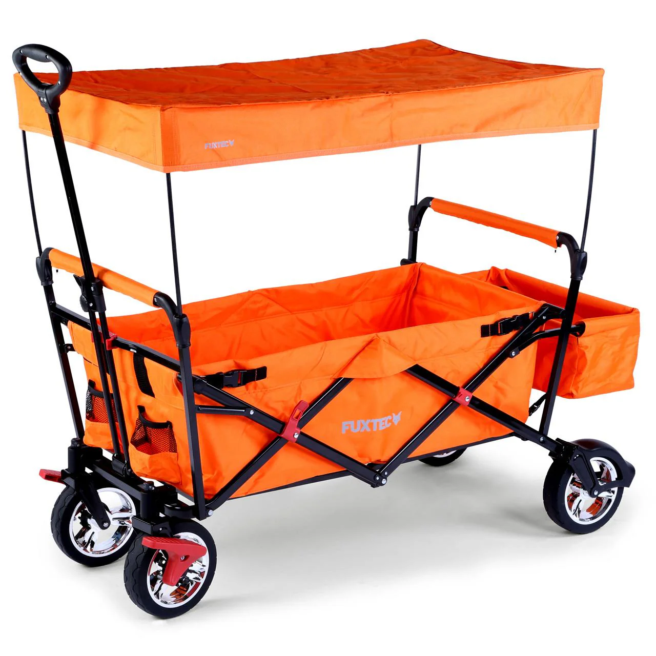 B-WARE Chariot à bras FUXTEC City Cruiser avec toit ouvrant ORANGE - Image 2