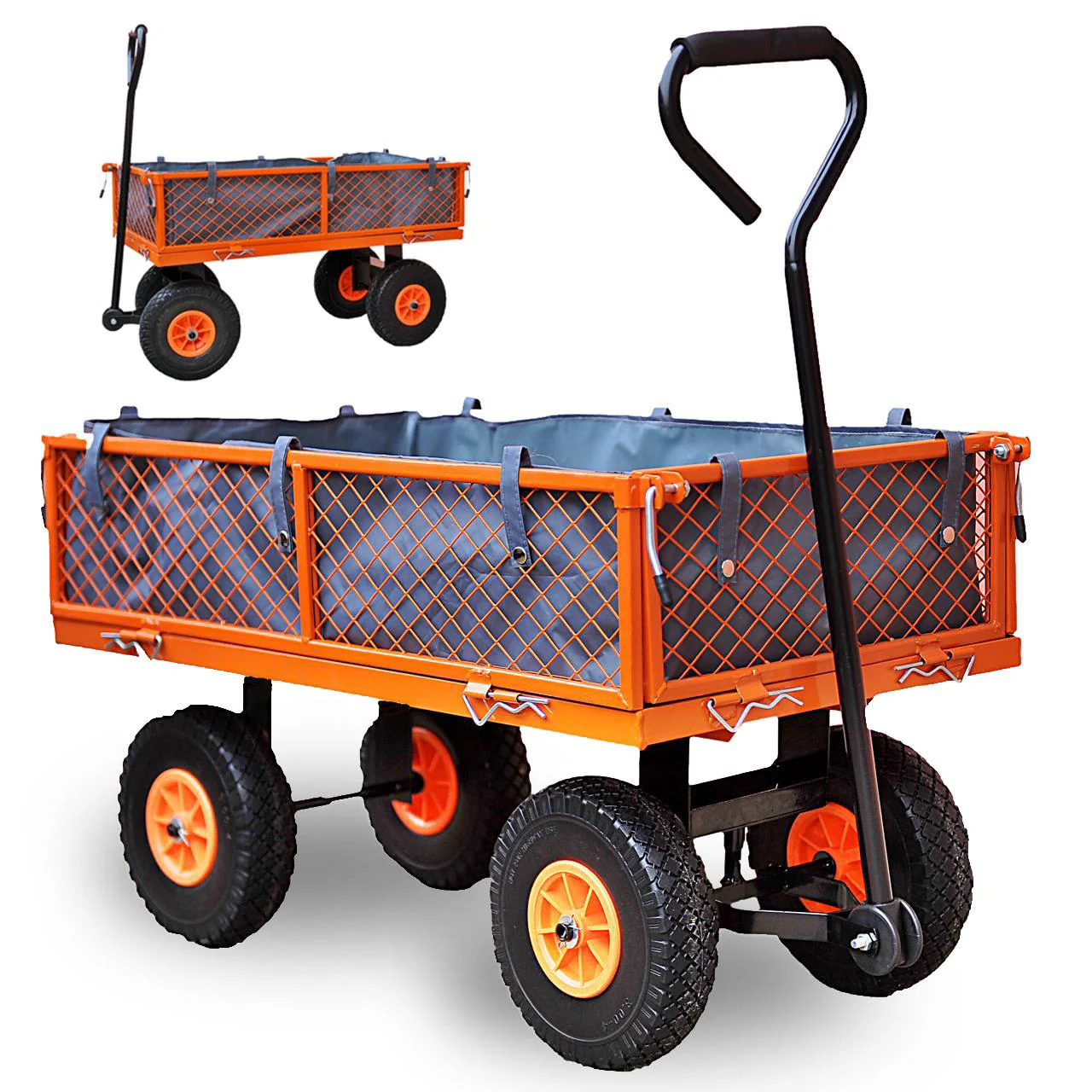 B-WARE Chariot de jardin à benne FUXTEC FX-GW350