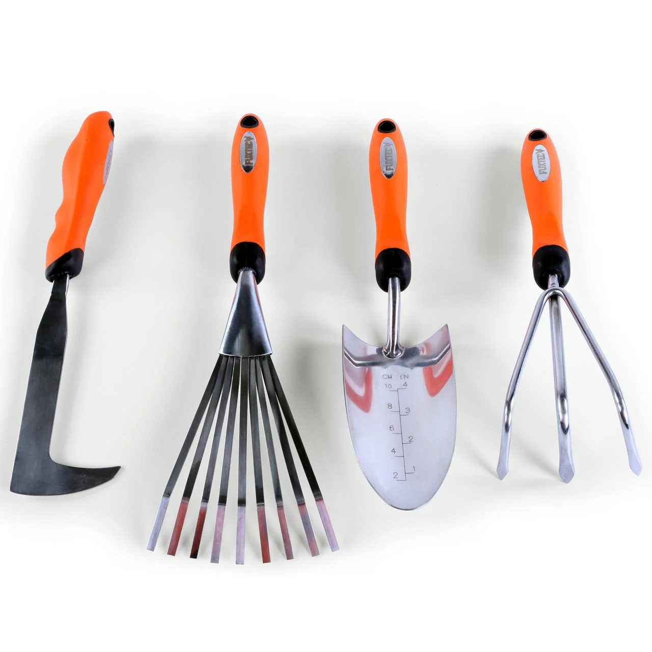 B-WARE Set de 4 outils de jardin à main premium - grattoir joint, griffe 3 dents, râteau et pelle à main - Image 3