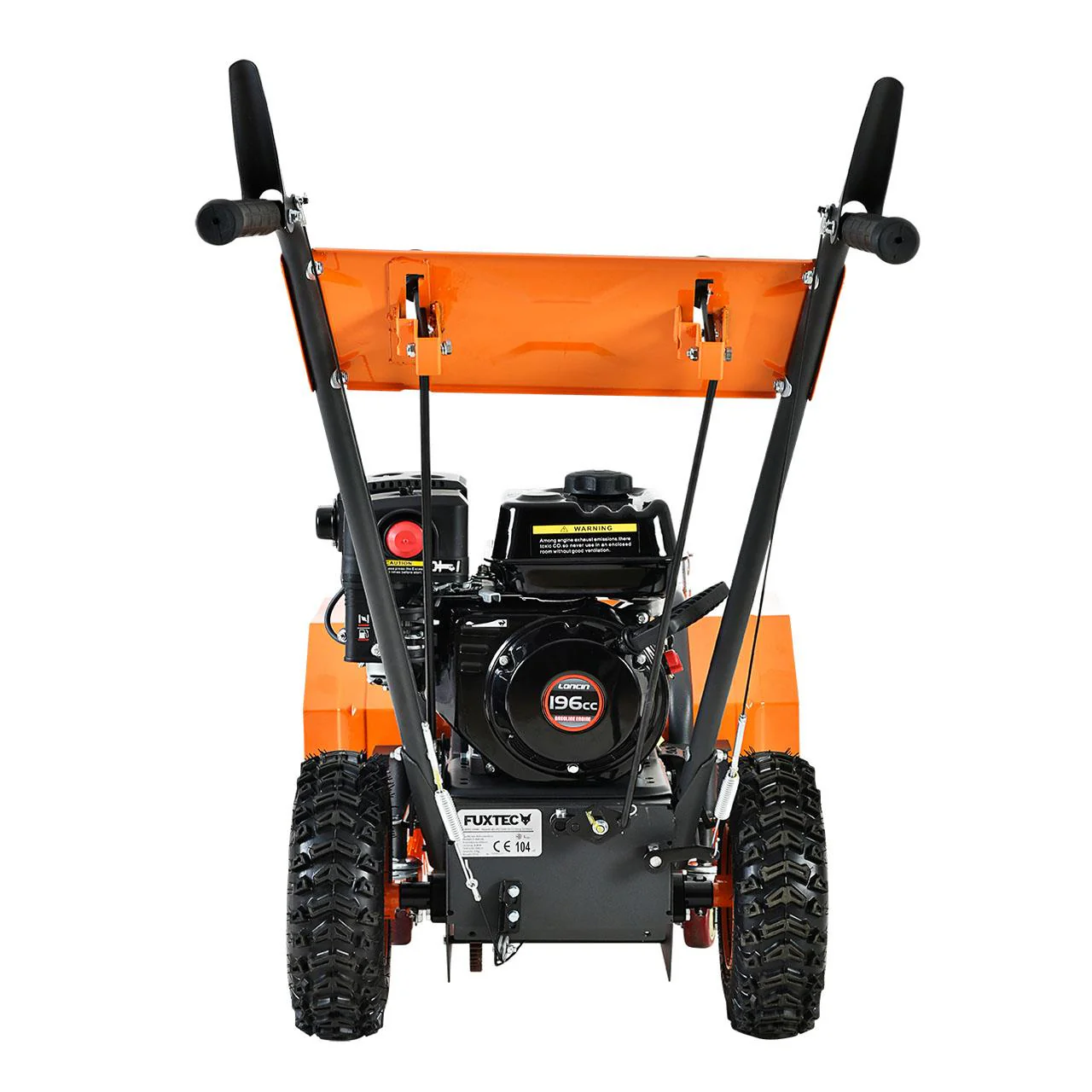 B-WARE Balayeuse déneigeuse thermique FUXTEC FX-KM196 SET3, avec brosse de balayage + 2 embouts chasse-neige et collecteur de déchets - Image 5