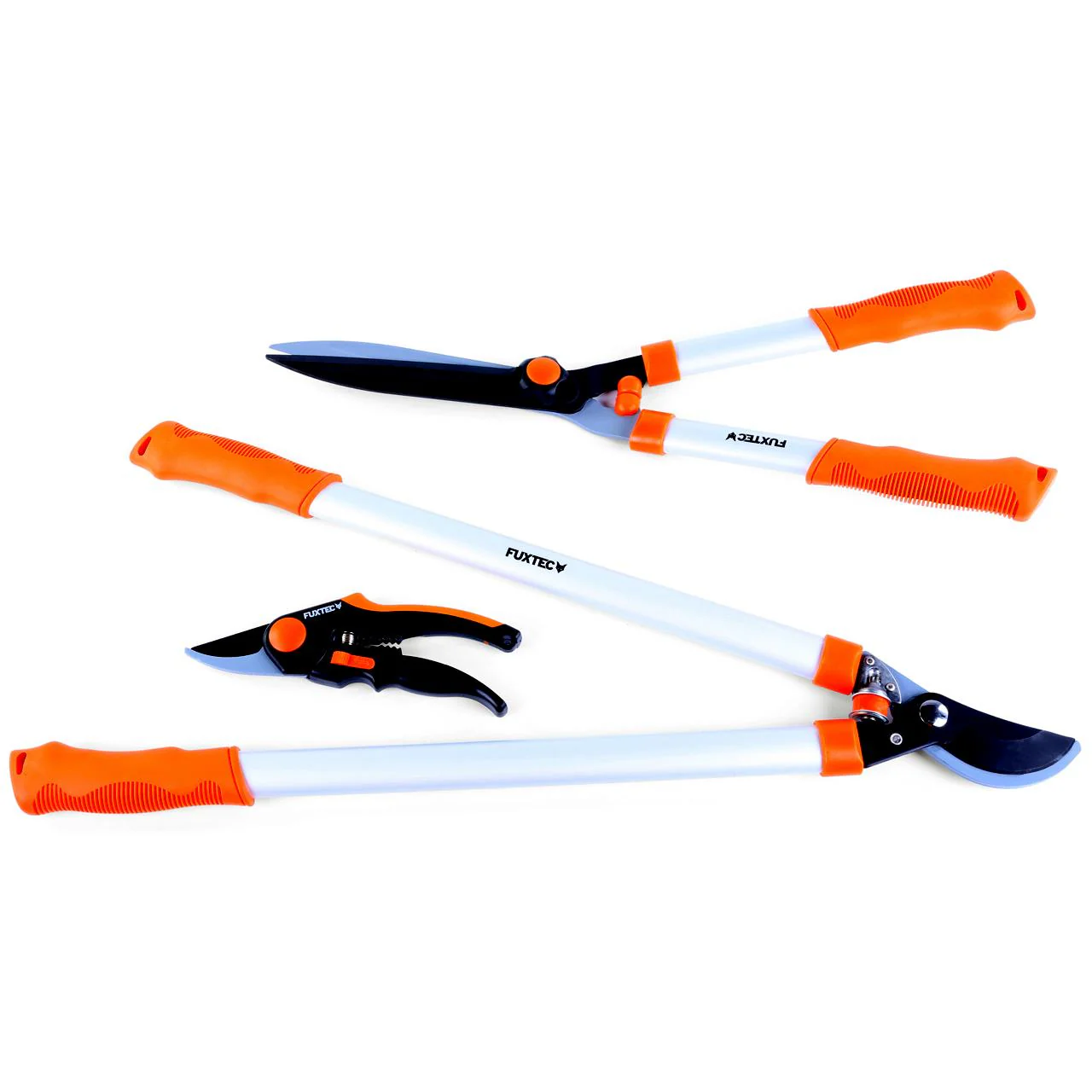 B-WARE Set de 3 sécateurs de jardin premium - FUXTEC FX-SPS3 - à main, pour branches, pour haies