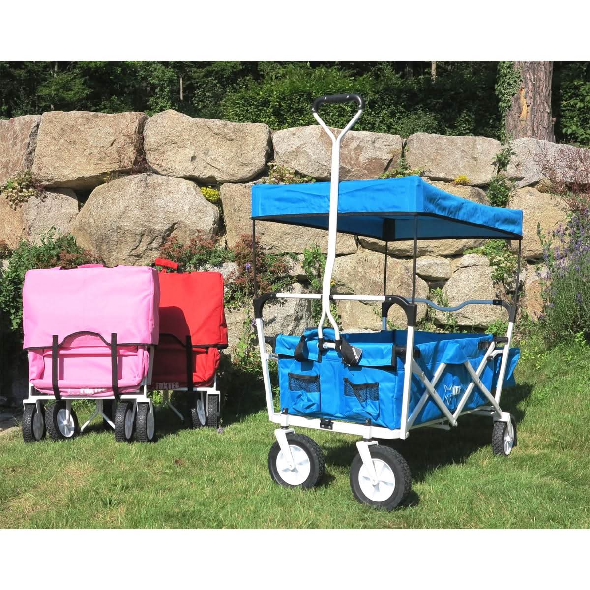 B-WARE Chariot à bras FUXTEC BLEU avec toit ouvrant JW-76AB - Image 5