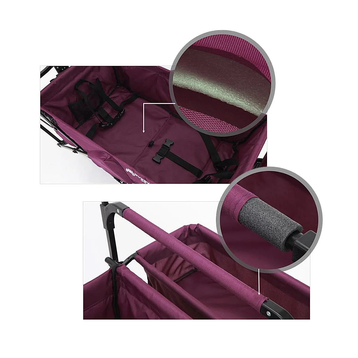 B-WARE FUXTEC - Chariot à bras MARRON avec toit solaire JW-76CB - Image 11