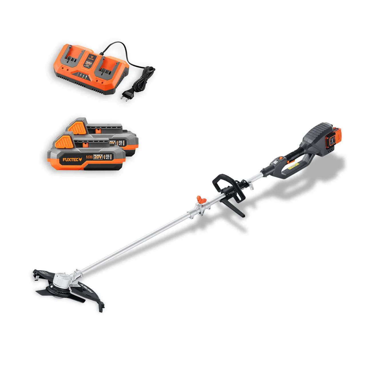 B-WARE Débroussailleuse à batterie 2x20V FUXTEC FX-E2MSSET - Set avec 2 batteries 2Ah et double chargeur 2,4A
