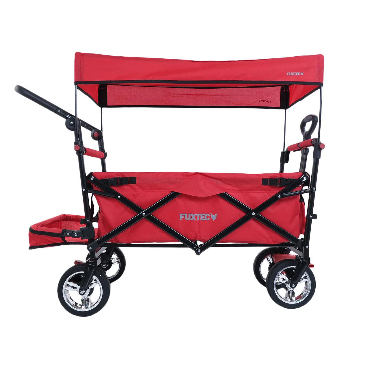 Chariot à main FUXTEC Smart Cruiser Occasion avec toit ouvrant protégé contre les UV, poignée de poussée et extension intérieure - Image 13