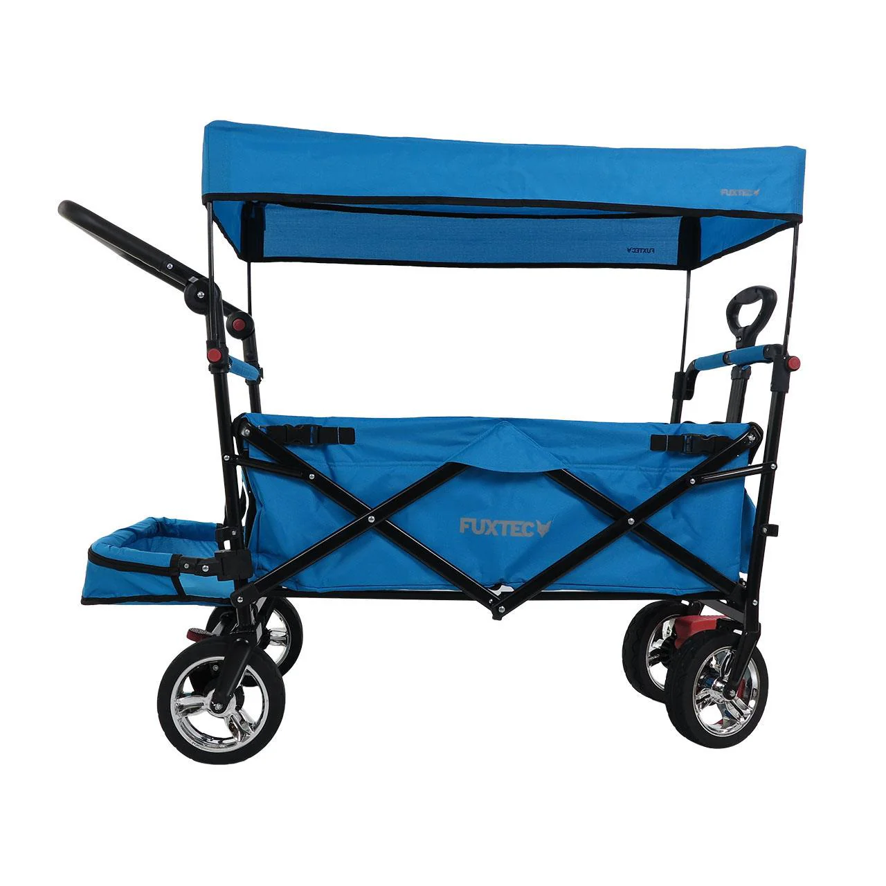 Chariot à main FUXTEC Smart Cruiser Occasion avec toit ouvrant protégé contre les UV, poignée de poussée et extension intérieure - Image 15