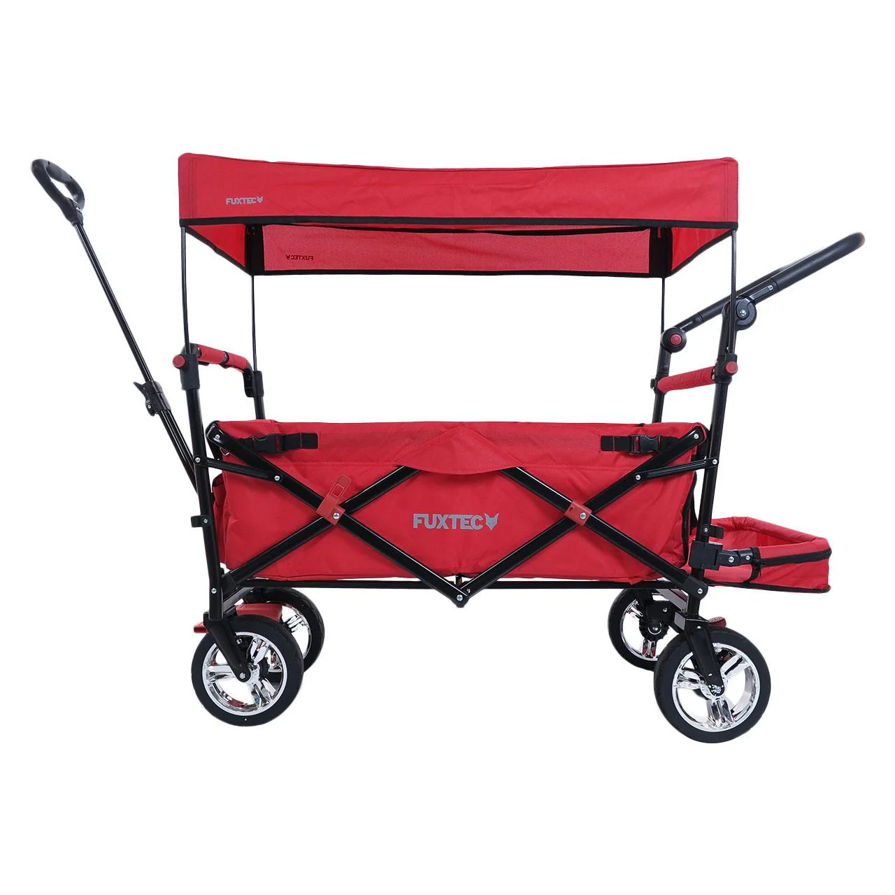 Chariot à main FUXTEC Smart Cruiser Occasion avec toit ouvrant protégé contre les UV, poignée de poussée et extension intérieure - Image 18