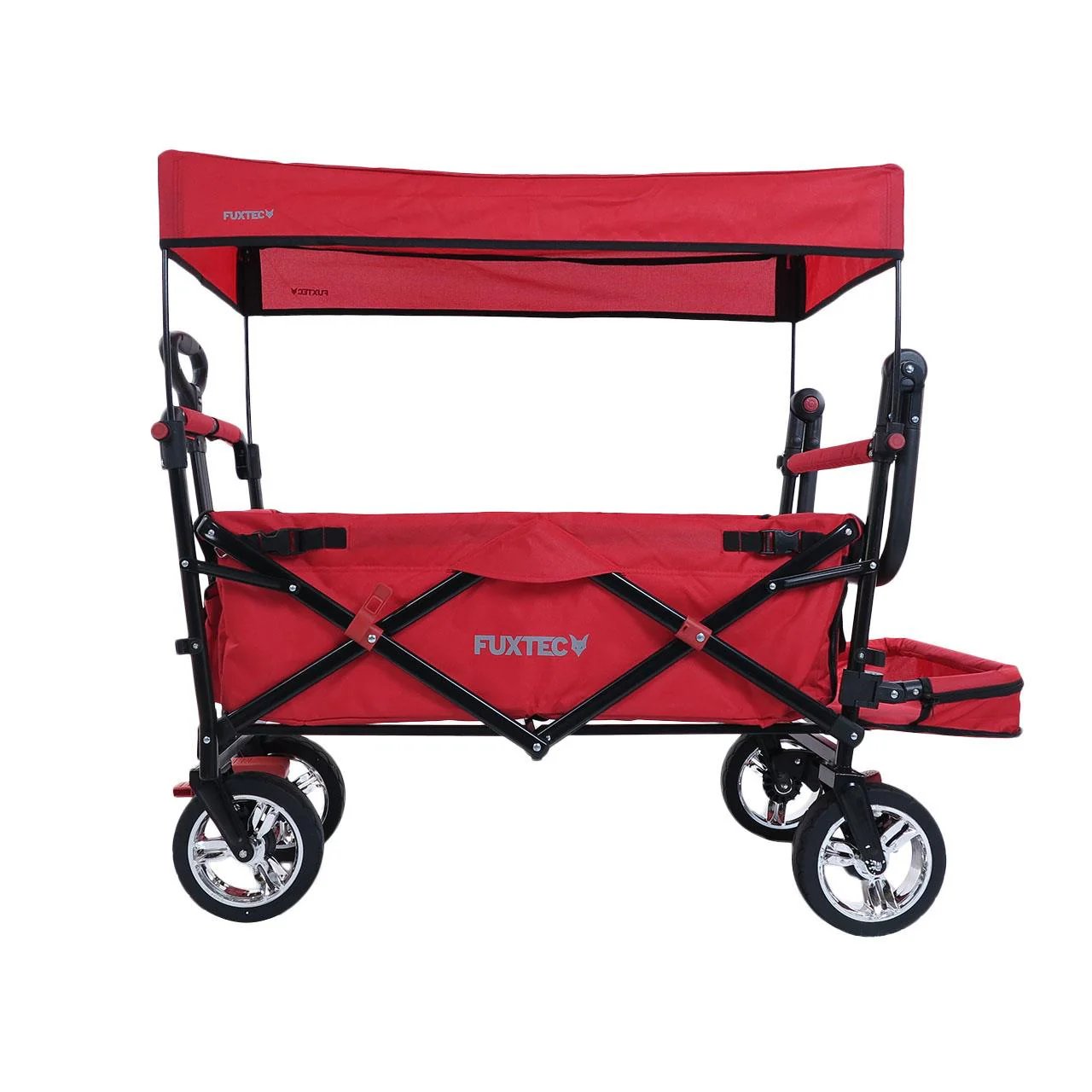 Chariot à main FUXTEC Smart Cruiser Occasion avec toit ouvrant protégé contre les UV, poignée de poussée et extension intérieure - Image 19