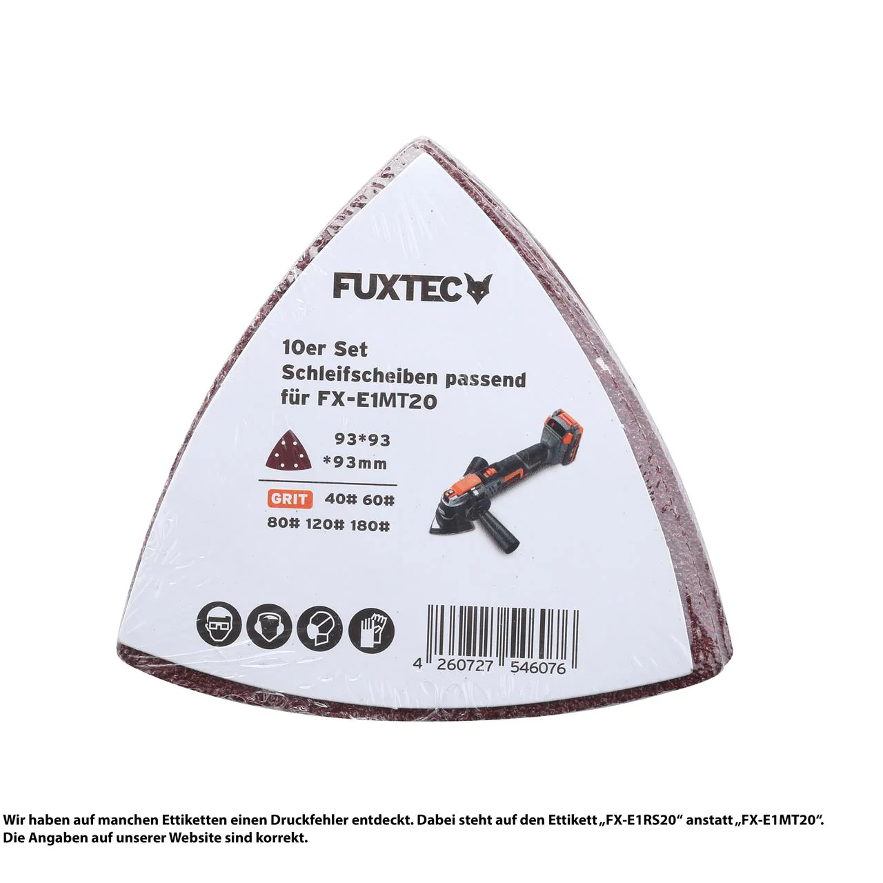 FUXTEC - Lot de 10 disques abrasifs 5 grains différents outil multifonction pour FX-E1MT20 - Image 2