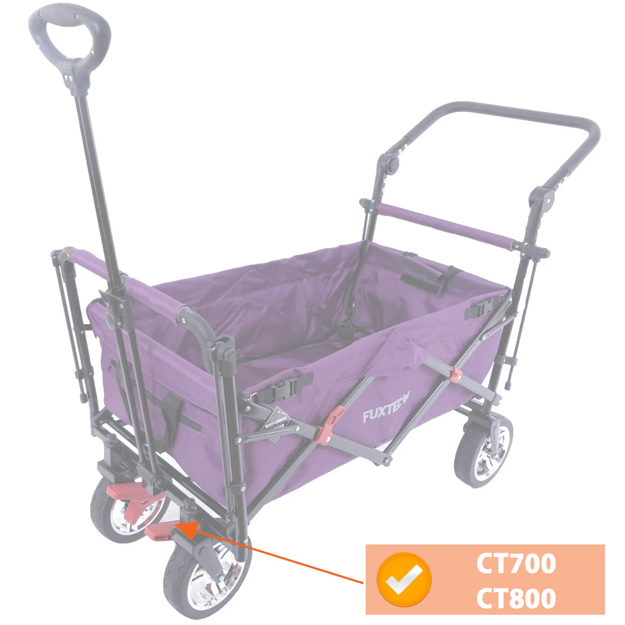 FUXTEC - Support de roue avec freins en marron chariot de transport pliable City Cruiser droite - Easy et Smart Cruiser gauche - Image 3