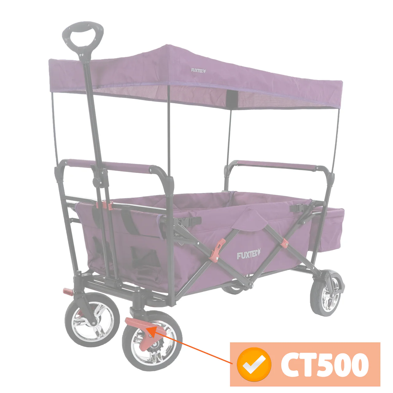 FUXTEC - Support de roue avec freins en marron chariot de transport pliable City Cruiser gauche - Easy et Smart Cruiser droite - Image 2