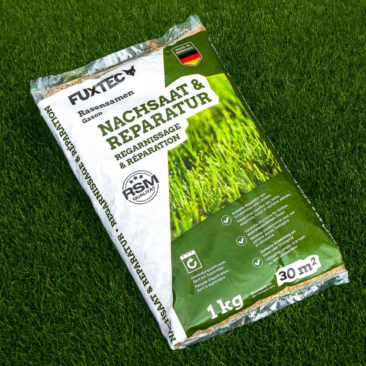 Graines de gazon FUXTEC FX-RSNR1 regarnissage et réparation 1kg/30m² - Image 2