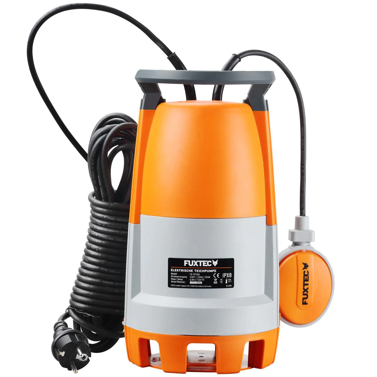 Pompe immergée 350W FUXTEC FX-TP1350 - 7500 litres par heure - Image 5