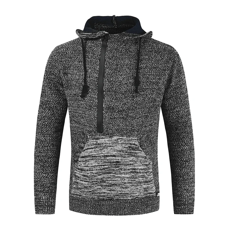 Printed Hooded Pullover round Neck Long-Sleeved Sweater