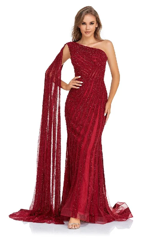 High Couture NR2238 Long One Shoulder Formal Prom Gown