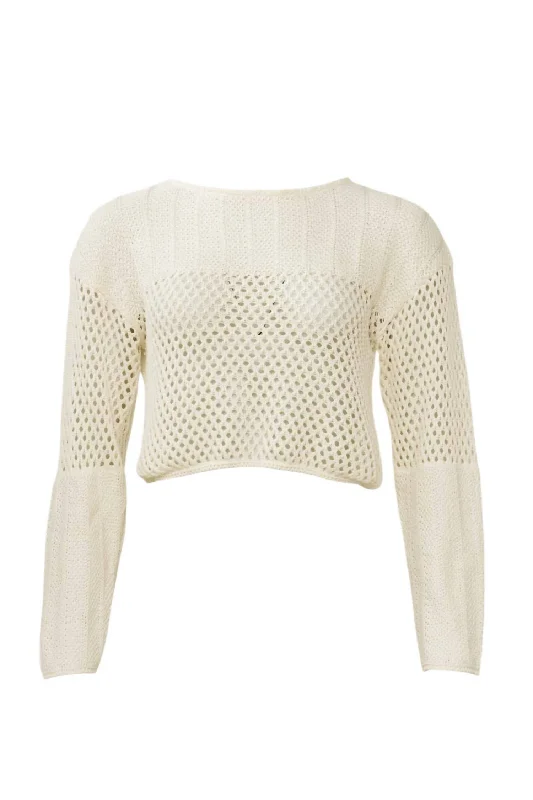 Women's Karelis Crochet Pullover In Pumice Stone