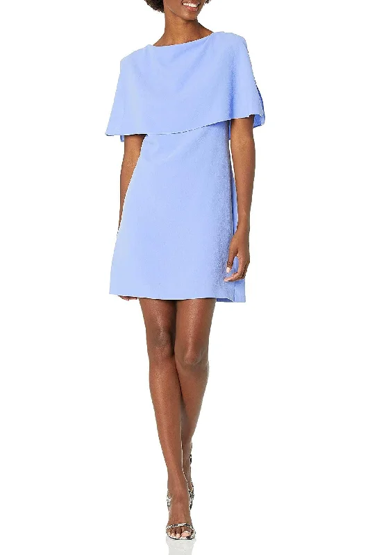 Adrianna Papell AP1D100716 Boat Neck Cape Sleeve Short Dress