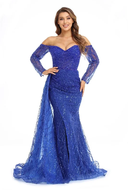 High Couture NR2245 Prom Long Off Shoulder Formal Dress