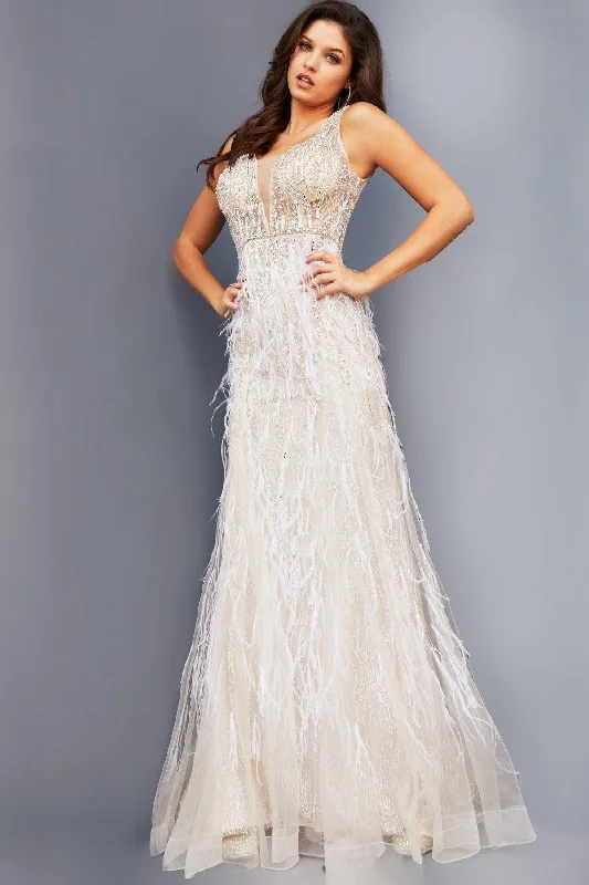 Jovani 08144 Prom Long Sleeveless Beaded Formal Dress