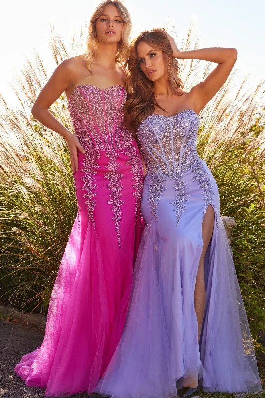 Jovani 22538 Long Strapless Beaded Prom Dress