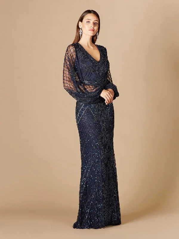 Lara Dresses 29366 Long Flutter Sleeves Evening Dress