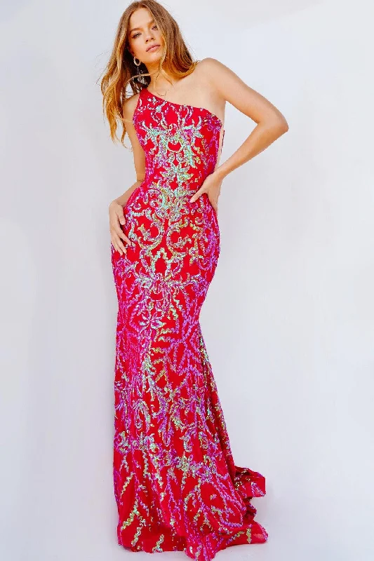 Jovani 22845 Long Fitted One Shoulder Prom Dress