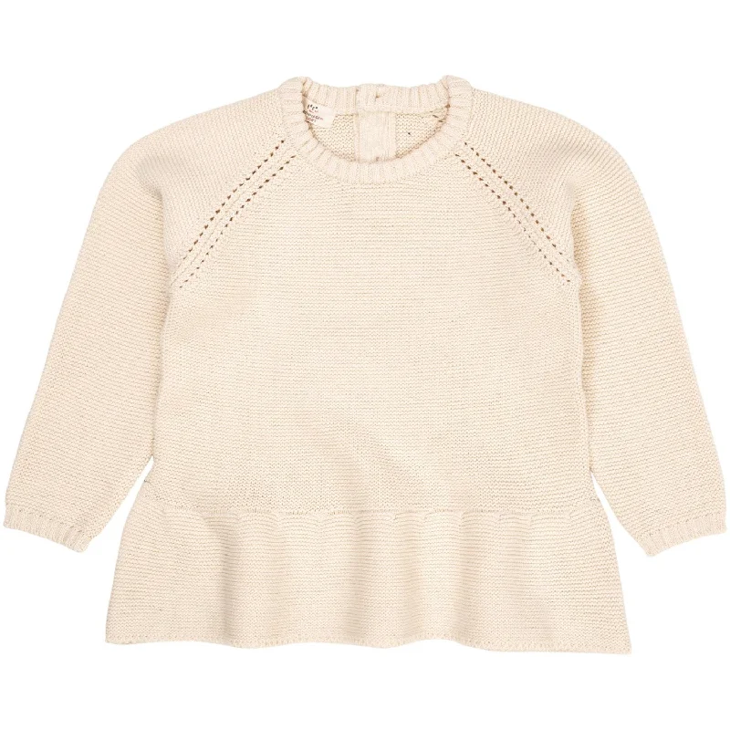 COPENHAGEN COLORS Cream Knitted Pullover W. Frill