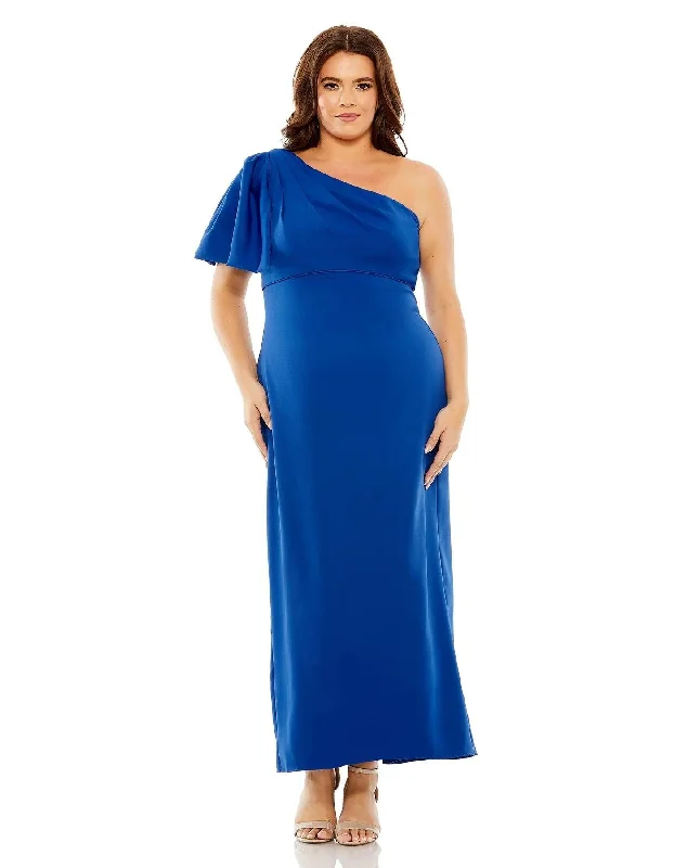 Mac Duggal 49708W Fabulouss Plus Size Tea Length Dress