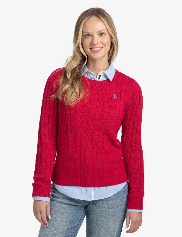 CABLE CREW NECK SWEATER