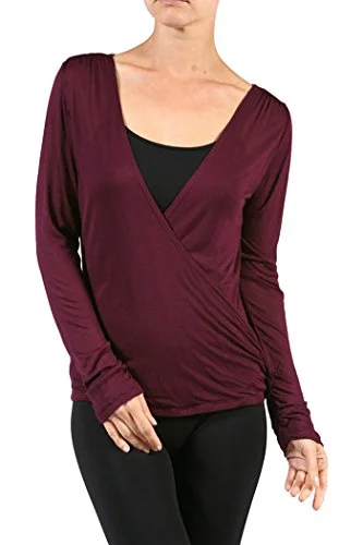 Fashion Secrets Long Sleeve Wrap Sheer TOP