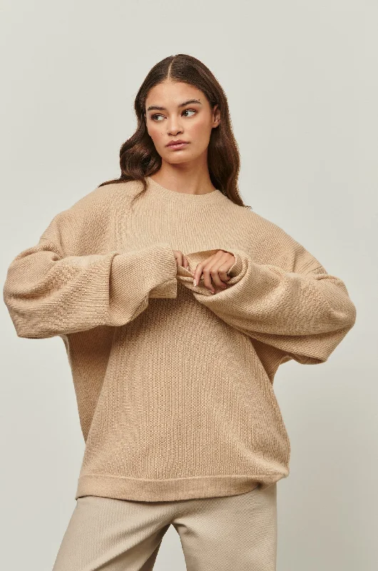 The Hunter - Oatmeal Oversized Cashmere Blend Sweater