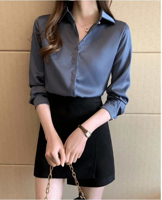 Smart Long Sleeve Silk Blouse