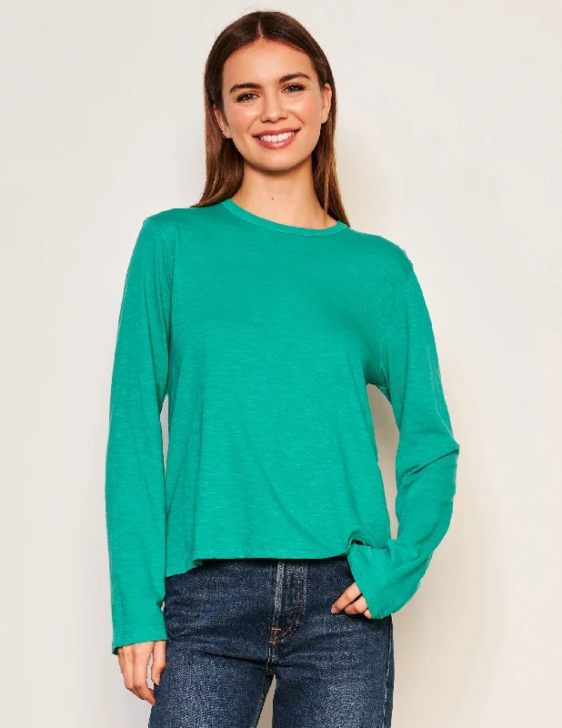 Sundry Long Sleeve Crew in Maldives Green