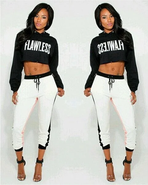 Women Winter Fleece Flawless Crop Top Sweatshirt