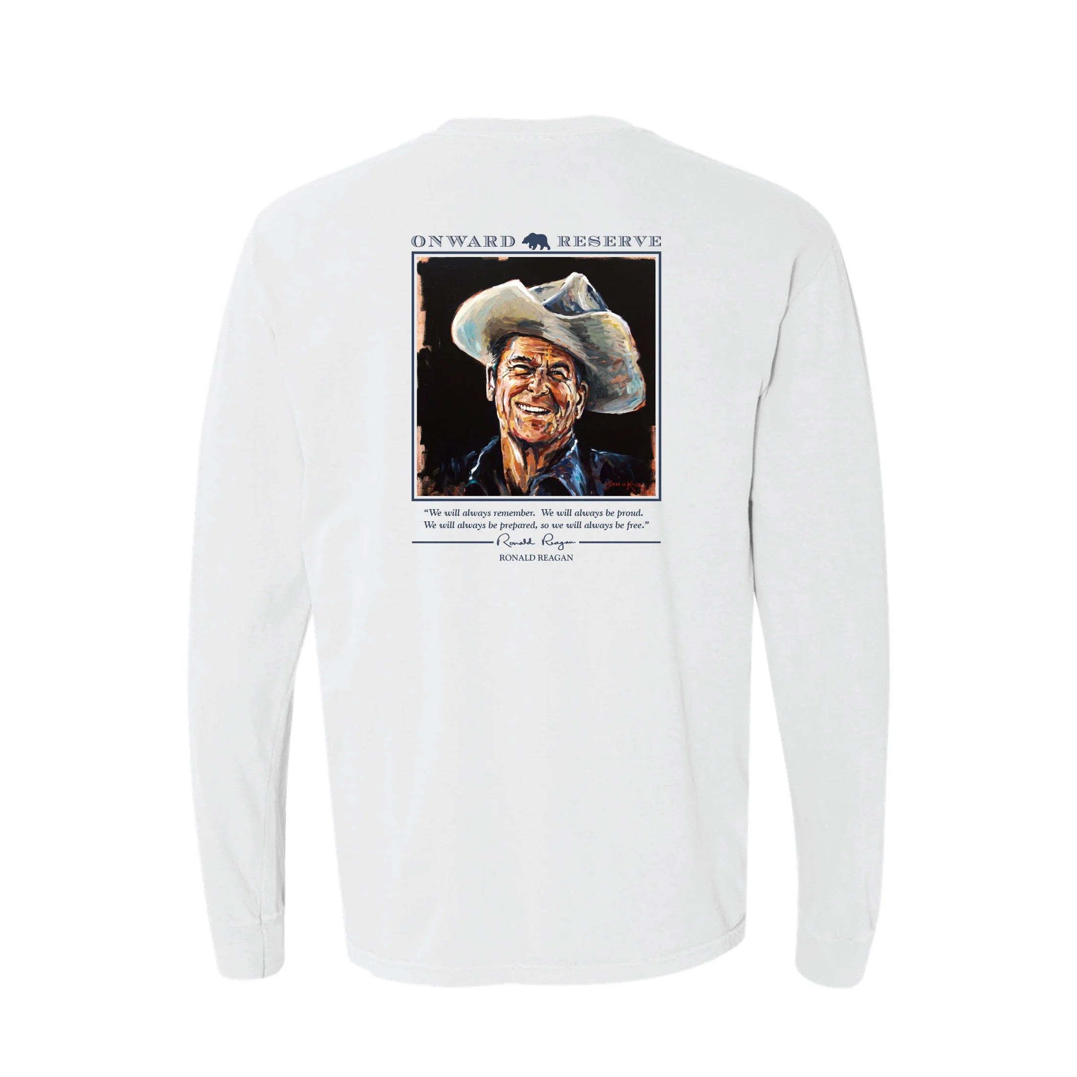 Onward Reserve Long Sleeve Cowboy Reagan Tee - White