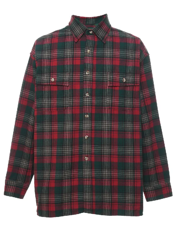 Checked Red & Grey Shirt - XL