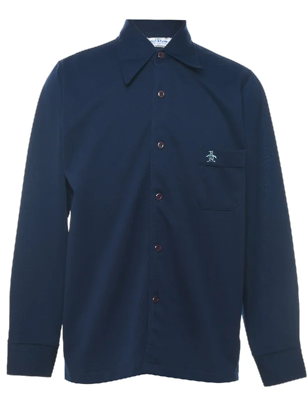 Classic 1970s Navy Shirt - M