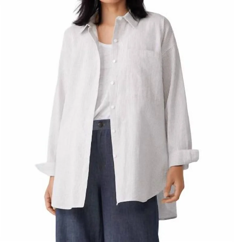 Classic Collar Long Shirt In White