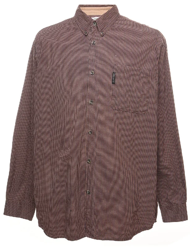 Columbia Checked Plum & Black Shirt - XL