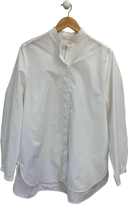 Cos White Cotton Frill Collar Shirt UK 8