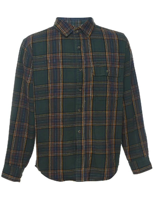 Dark Green Checked Shirt - M