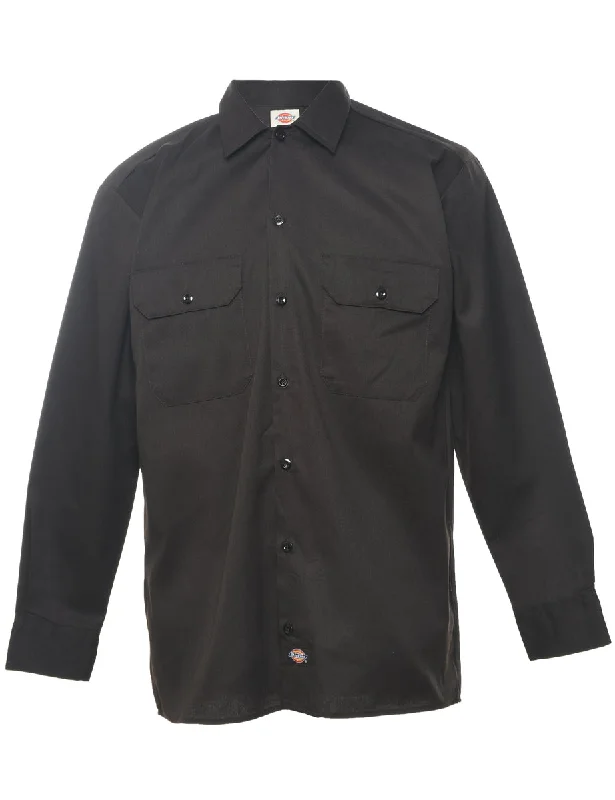 Dickies Dark Brown Workwear Shirt - S