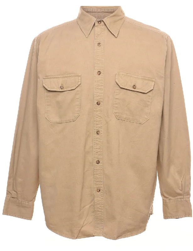 Faded Glory Classic Beige Denim Shirt - M