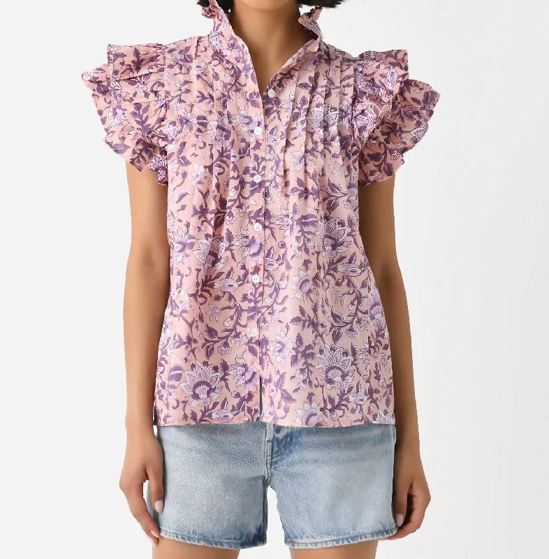 Flutter Shirt In Peach