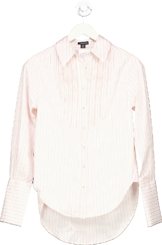 Karen Millen Pink/White Striped Classic Shirt UK 6