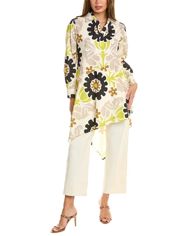 Natori Asymmetrical Flounce Shirt