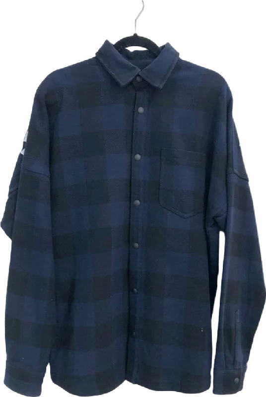 Palm Angels Blue Checked Logo back Shirt UK M