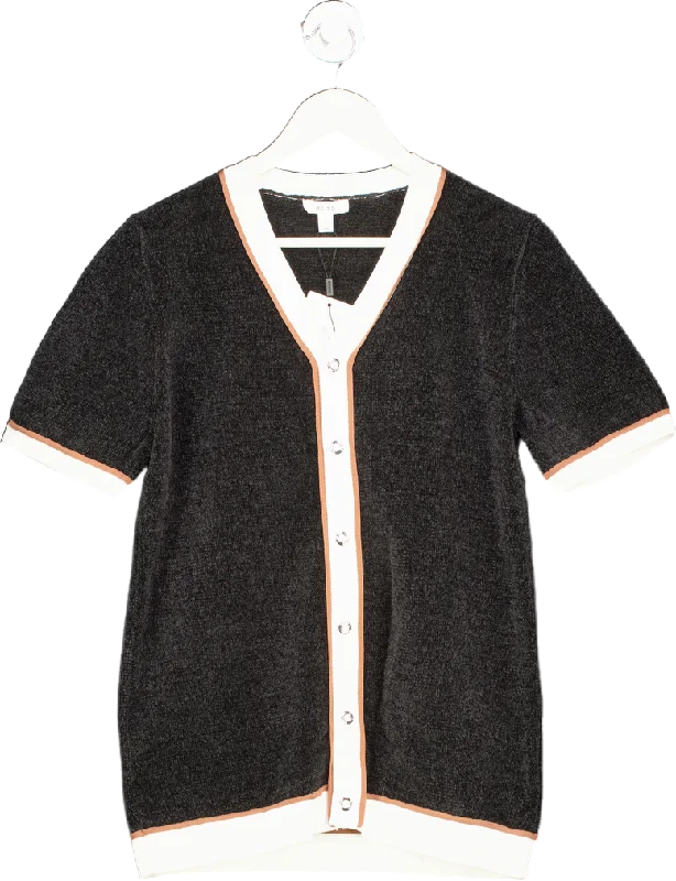 Reiss Black Striker-SS Baseball Press Shirt UK S