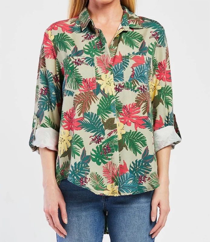 Riley Honolulu Button-Up Shirt In Khaki