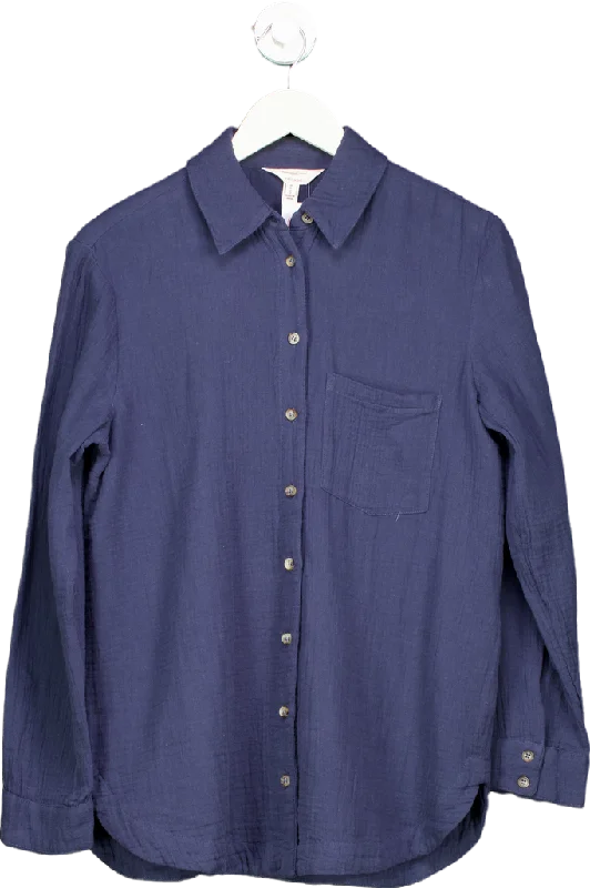 River Island Navy Relaxed Shirt UK 6